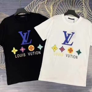 Replica Designer Louis Vuitton Fashion Letter Print Crew Neck Short Sleeve T-Shirt