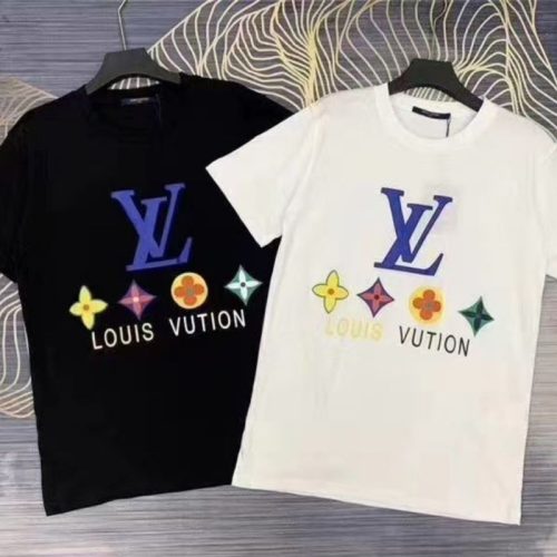 Replica Designer Louis Vuitton Fashion Letter Print Crew Neck Short Sleeve T-Shirt