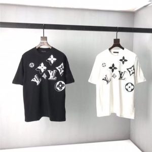 Replica Designer Louis Vuitton Fashion Letter Print Crew Neck Short Sleeve T-Shirt