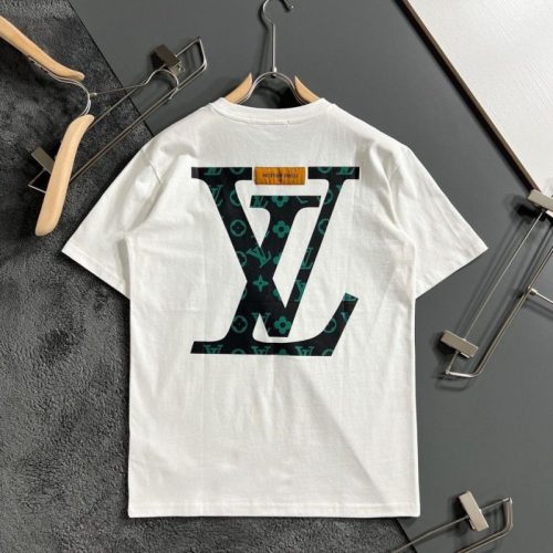 Replica Designer Louis Vuitton Fashion Letter Print Crew Neck T-Shirt