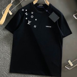 Replica Designer Louis Vuitton Fashion Letter Print Short Sleeve T-Shirt