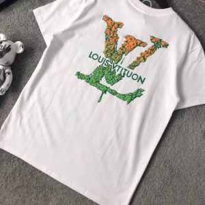 Replica Designer Louis Vuitton Fashion Letter Print Short Sleeve T-Shirt