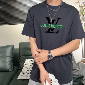 Replica Designer Louis Vuitton Fashion Letter Print Short Sleeve T-Shirt