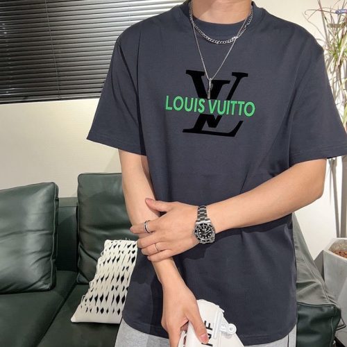 Replica Designer Louis Vuitton Fashion Letter Print Short Sleeve T-Shirt