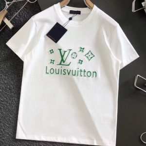 Replica Designer Louis Vuitton Fashion Letter Print Short Sleeve T-Shirt