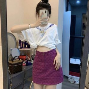 Replica Designer Louis Vuitton Fashion Letter Print Skirt