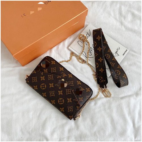 Replica Designer Louis Vuitton Fashion Letter Print Wide Strap Mini Shoulder Bag