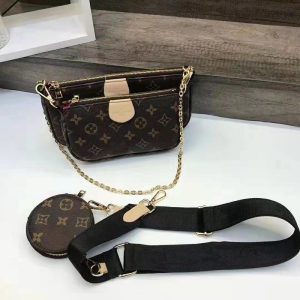 Replica Designer Louis Vuitton Fashion Letter Print Wide Strap Shoulder Bag