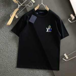 Replica Designer Louis Vuitton Fashion Multicolor Cartoon Print Big Short Sleeve T-Shirt