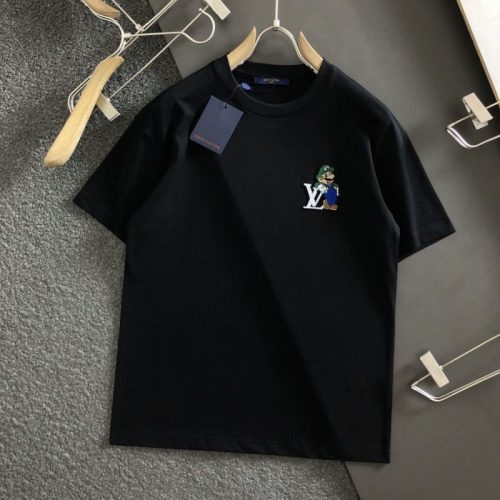 Replica Designer Louis Vuitton Fashion Multicolor Cartoon Print Big Short Sleeve T-Shirt