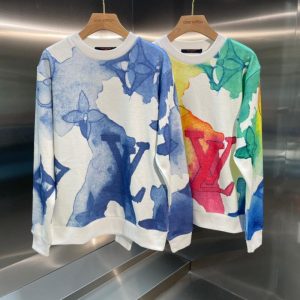 Replica Designer Louis Vuitton Fashion Multicolor Design Loose Sweatshirt