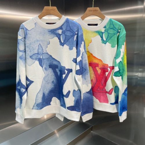 Replica Designer Louis Vuitton Fashion Multicolor Design Loose Sweatshirt
