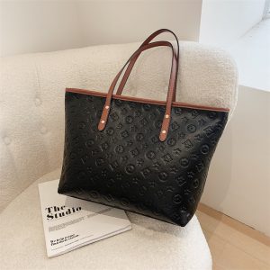 Replica Designer Louis Vuitton Fashion PU Embossed Large Capacity Shoulder Tote Bag