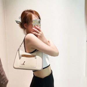 Replica Designer Louis Vuitton Fashion Print Metal Chain Shoulder Bag