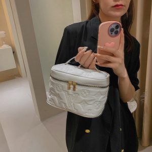 Replica Designer Louis Vuitton Fashion Solid Color Embossed Cosmetic Bag
