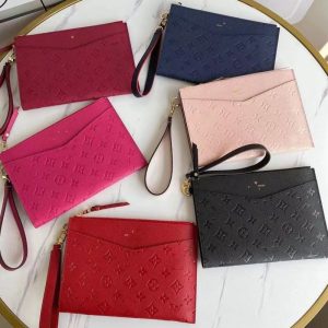 Replica Designer Louis Vuitton Fashion Solid Color Embossed Envelope Bag