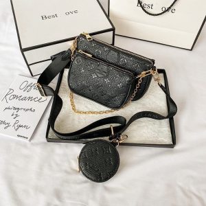 Replica Designer Louis Vuitton Fashion Solid Color Embossed Shoulder Bag