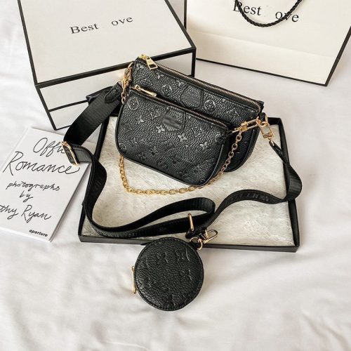 Replica Designer Louis Vuitton Fashion Solid Color Embossed Shoulder Bag