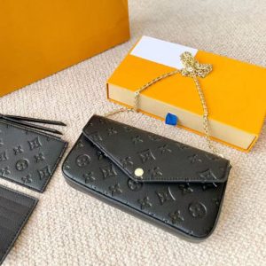 Replica Designer Louis Vuitton Fashion Solid Color Embossed Shoulder Bag