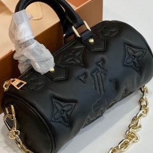 Replica Designer Louis Vuitton Fashion Solid Color Letter Embroidered Boston Bag