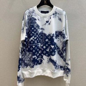 Replica Designer Louis Vuitton Fashionable Tie-Dye Colorblock Personality Irregular Loose Sweatshirt