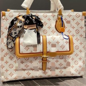 Replica Designer Louis Vuitton Flower Printing Temperamental Tote Bag
