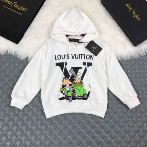 Replica Designer Louis Vuitton Kids Cartoon Print Fleece Hoodie