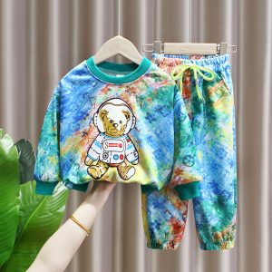 Replica Designer Louis Vuitton Kids Casual Tie-Dye Print Two-Piece Set