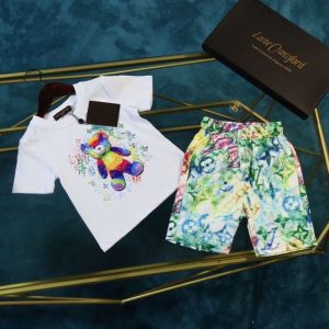 Replica Designer Louis Vuitton Kids Fashion Multicolor Print Two Piece Set