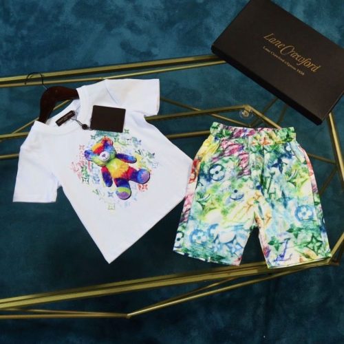 Replica Designer Louis Vuitton Kids Fashion Multicolor Print Two Piece Set