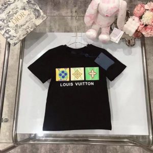 Replica Designer Louis Vuitton Kids Simple Short Sleeve T-Shirt