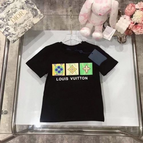 Replica Designer Louis Vuitton Kids Simple Short Sleeve T-Shirt