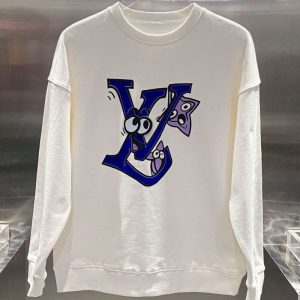Replica Designer Louis Vuitton Loose Letter Print Sweatshirt
