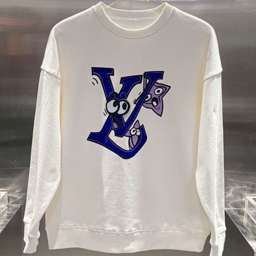 Replica Designer Louis Vuitton Loose Letter Print Sweatshirt