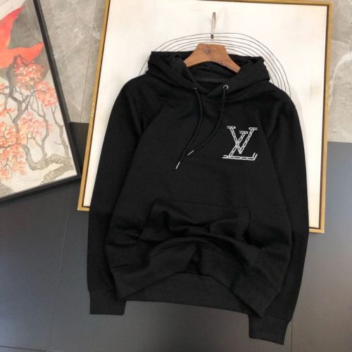 Replica Designer Louis Vuitton Men And Women Soild Color Long Sleeves All-Match Hoodie Top