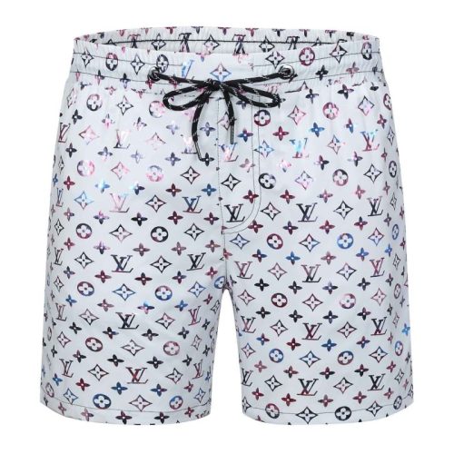 Replica Designer Louis Vuitton Men Baroque Style Flower Printed Casual Shorts