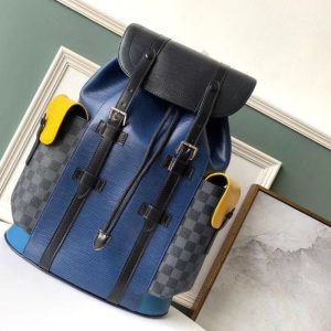 Replica Designer Louis Vuitton Men Casual Large Capacity Contrast Color Backpack