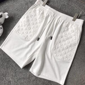 Replica Designer Louis Vuitton Men Casual Letter Embossed Sports Shorts