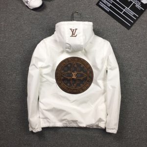 Replica Designer Louis Vuitton Men Casual Letter Embroidered Hooded Jacket