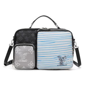 Replica Designer Louis Vuitton Men Classic Flower And Checkerboard Pattern Messenger Bag