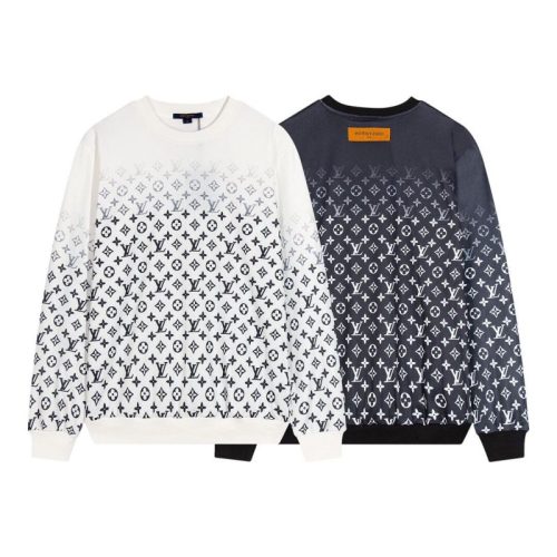 Replica Designer Louis Vuitton Men Fashion Long-Sleeved Gradient Printing Sweater
