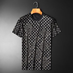 Replica Designer Louis Vuitton Men Fashion Printed Crewneck T-Shirt