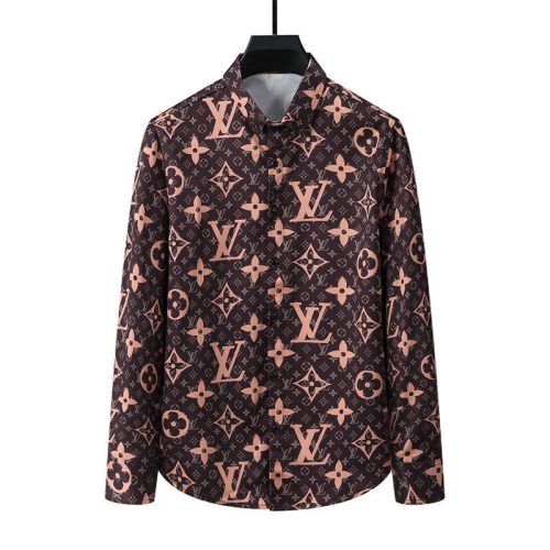 Replica Designer Louis Vuitton Men Fashion Printing All-Match Shirt