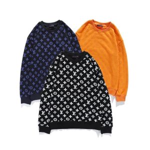 Replica Designer Louis Vuitton Men Loose Letter Printing Fashion Sweater