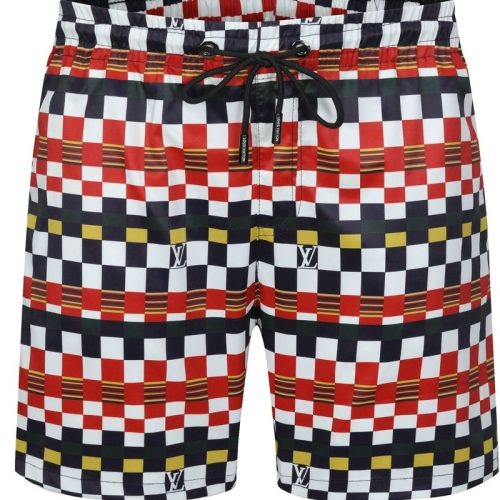 Replica Designer Louis Vuitton Men Printing Slim Beach Casual Shorts