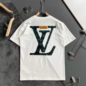 Replica Designer Louis Vuitton Men Short-Sleeved T-Shirt Summer Trend Round Neck Printed Letter Top