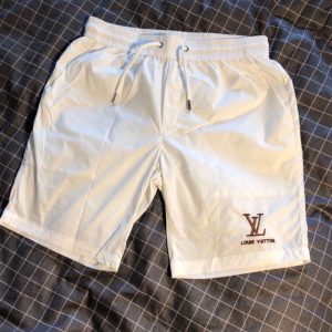 Replica Designer Louis Vuitton Men Simple Embroidered Letter Loose Shorts