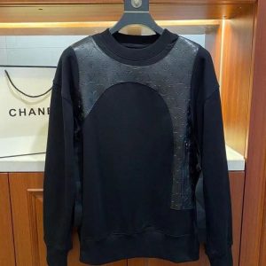 Replica Designer Louis Vuitton Men Simple Old Flower Round Neck Stitching Sweater