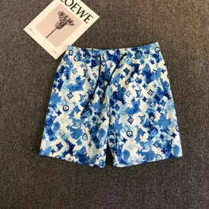 Replica Designer Louis Vuitton Men Vintage Alphabet Print Quick Dry Shorts