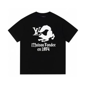 Replica Designer Louis Vuitton Men'S And Women'S Casual Cartoon Fox Print Short-Sleeved T-Shirt